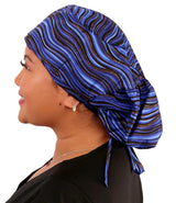 Big Hair Surgical Scrub Cap - Waves of Blue