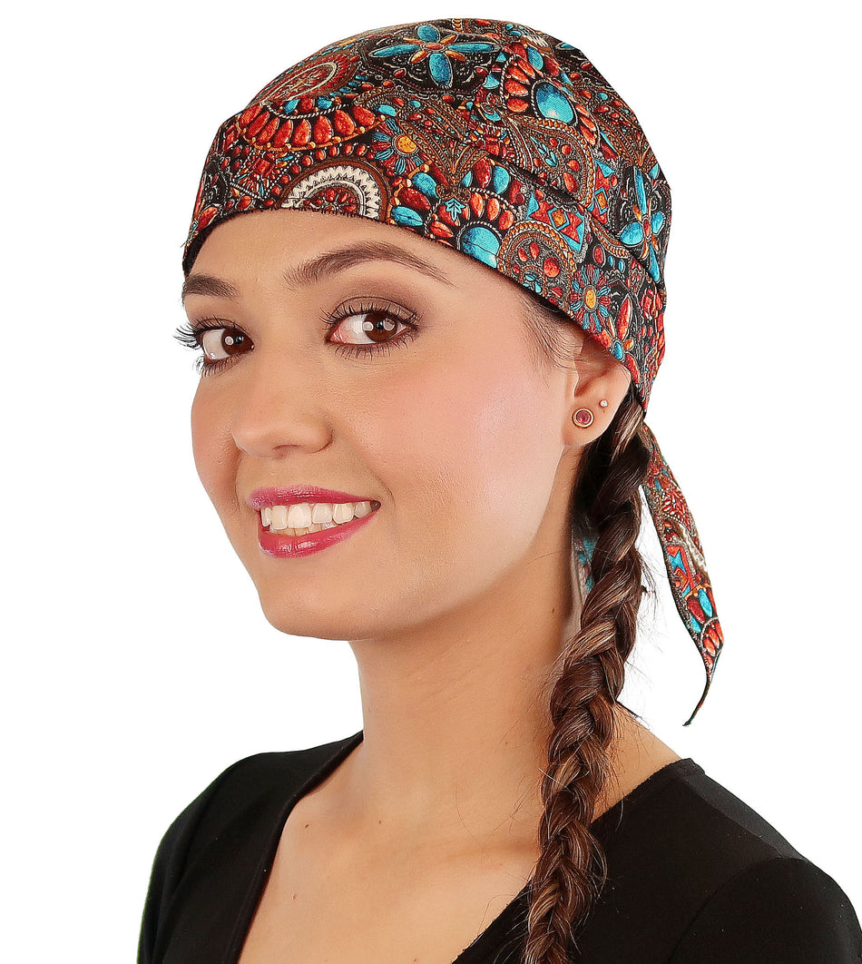 Breathable Cotton Skull Caps - Indian Jewelry Coral - Classic Skull Caps - Sparkling EARTH