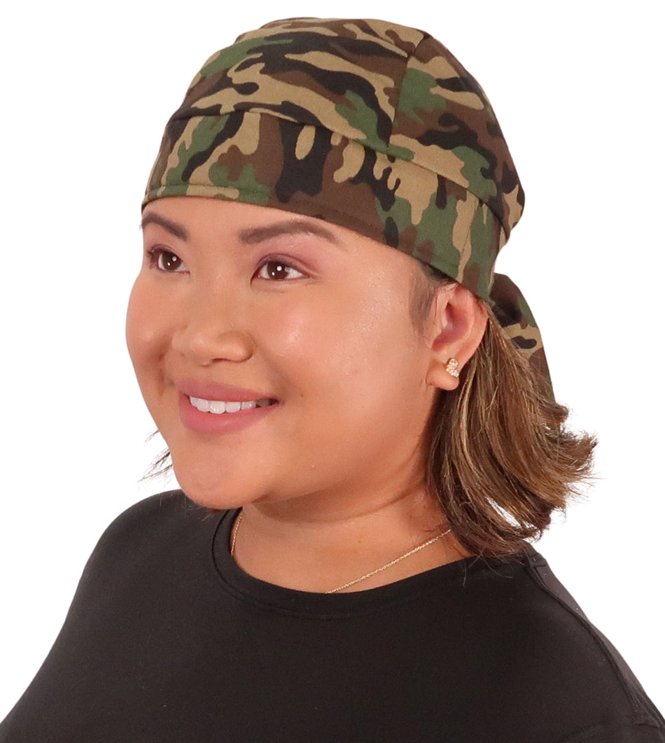 Breathable Cotton Skull Caps - Woodland Camo - Classic Skull Caps - Sparkling EARTH