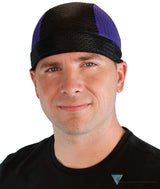 Air Flow Skull Caps - Ultimate Comfort Ventilation and Breathability - Purple and Black Stretch Mesh Skull Caps