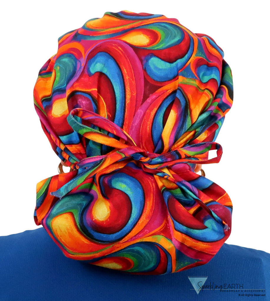 Banded Bouffant Surgical Scrub Cap - Captivating Colors - Banded Bouffant Surgical Scrub Caps - Sparkling EARTH