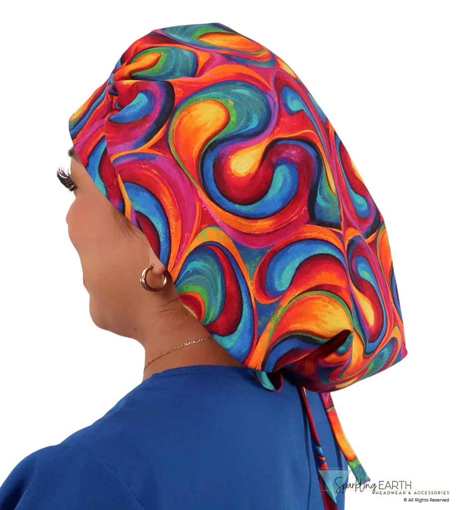 Banded Bouffant Surgical Scrub Cap - Captivating Colors - Banded Bouffant Surgical Scrub Caps - Sparkling EARTH