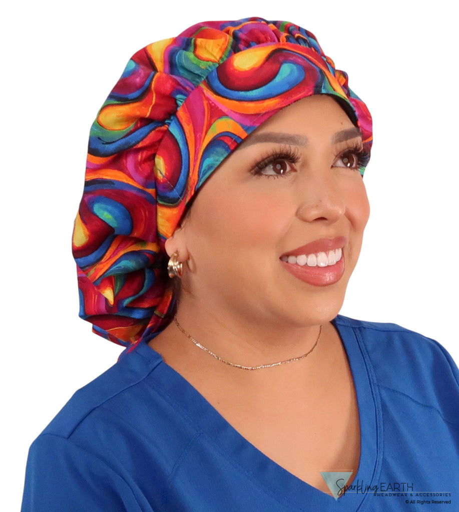 Banded Bouffant Surgical Scrub Cap - Captivating Colors - Banded Bouffant Surgical Scrub Caps - Sparkling EARTH