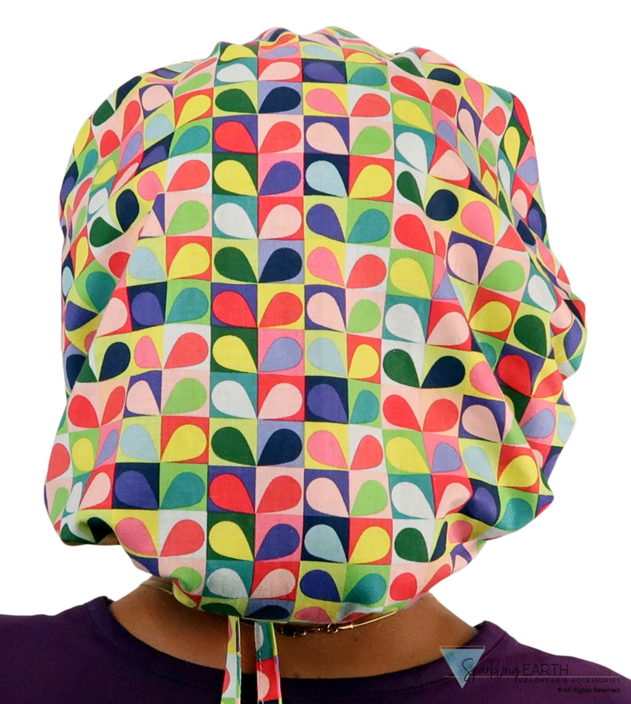 Banded Bouffant Surgical Scrub Cap - Carousel of Color - Banded Bouffant Surgical Scrub Caps - Sparkling EARTH