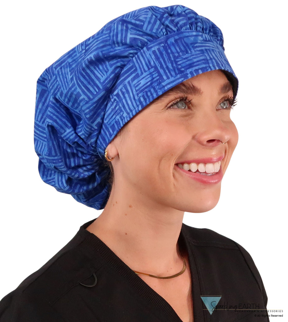 Banded Bouffant Surgical Scrub Cap - Dream Me Blues - Banded Bouffant Surgical Scrub Caps - Sparkling EARTH