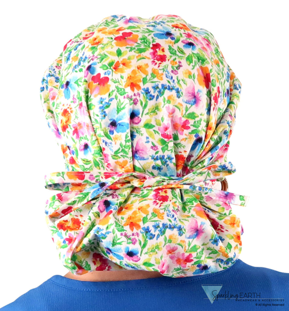 Banded Bouffant Ponytail Scrub Caps Fabulous Floral Banded Bouffant Surgical Scrub Caps