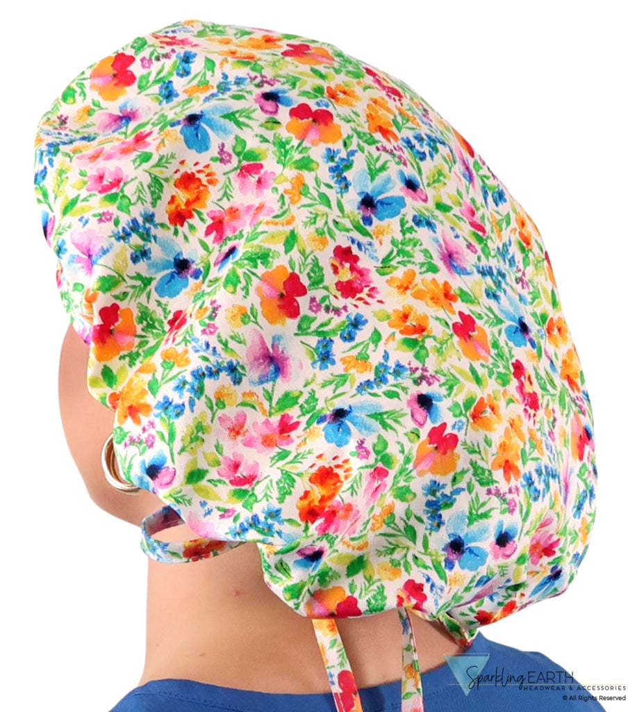 Banded Bouffant Ponytail Scrub Caps Fabulous Floral Banded Bouffant Surgical Scrub Caps