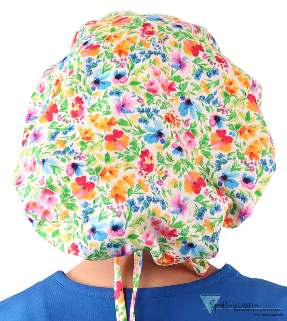 Banded Bouffant Ponytail Scrub Caps Fabulous Floral Banded Bouffant Surgical Scrub Caps