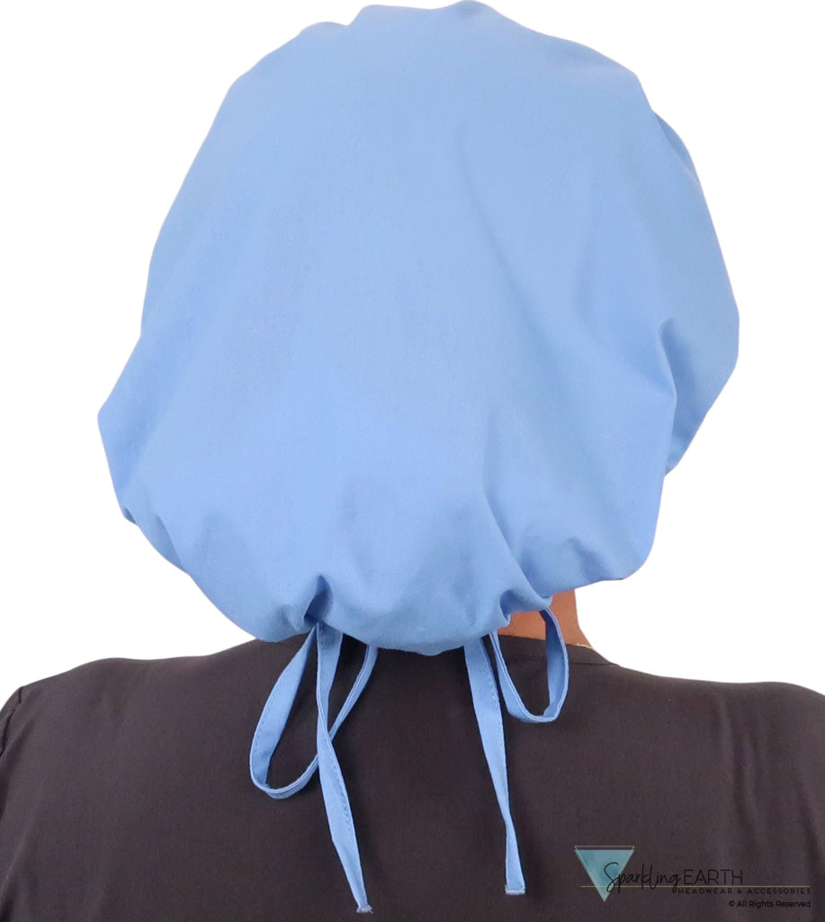 Banded Bouffant Surgical Scrub Cap - Solid Sky Blue - Banded Bouffant Surgical Scrub Caps - Sparkling EARTH