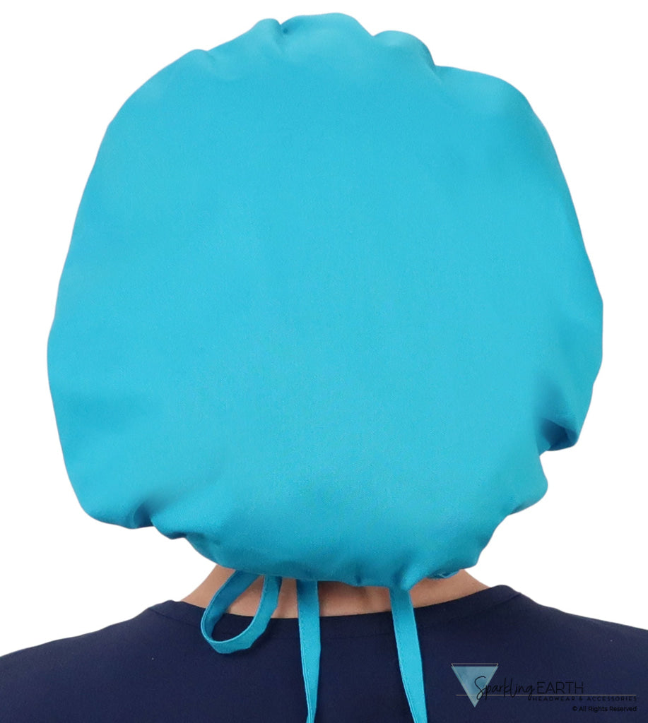 Banded Bouffant Surgical Scrub Cap - Solid Turquoise - Banded Bouffant Surgical Scrub Caps - Sparkling EARTH