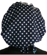 Banded Bouffant Surgical Scrub Cap - Navy With Stars Caps