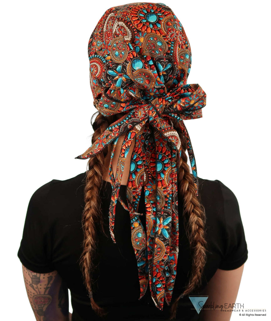 Bold Nicole Nomad 10 Skull Cap - Stylish for Bikers and Hair Loss - USA Made - Indian Jewelry Coral Nomad 10 Skull Caps