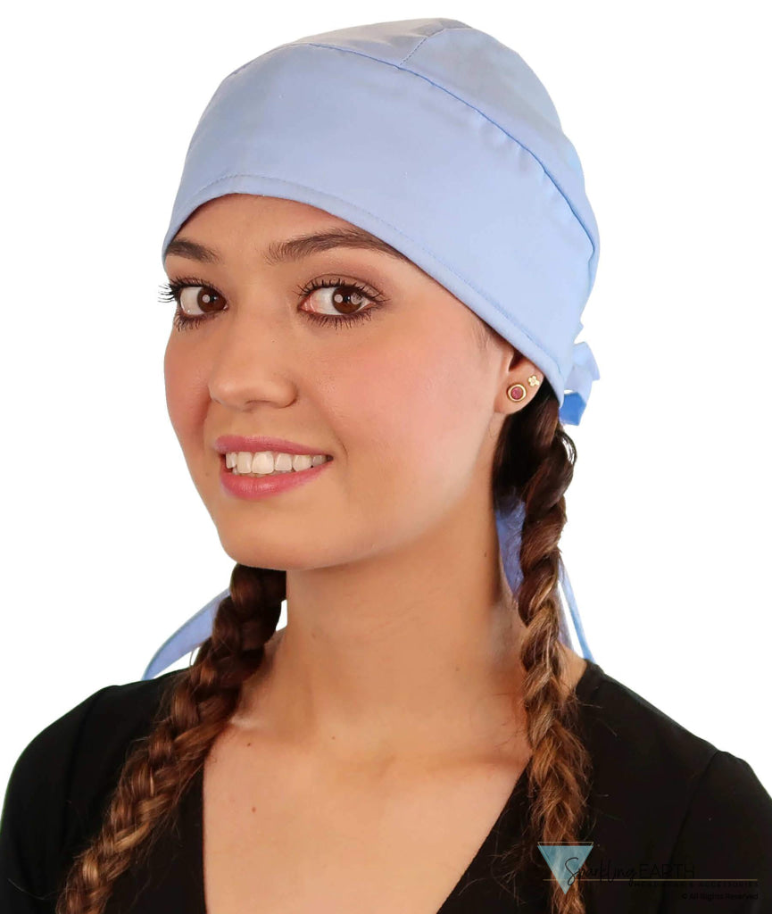 Bold Nicole Nomad 10 Skull Cap - Stylish for Bikers and Hair Loss - USA Made - Solid Sky Blue - Nicole Nomad 10 Skull Caps - Sparkling EARTH