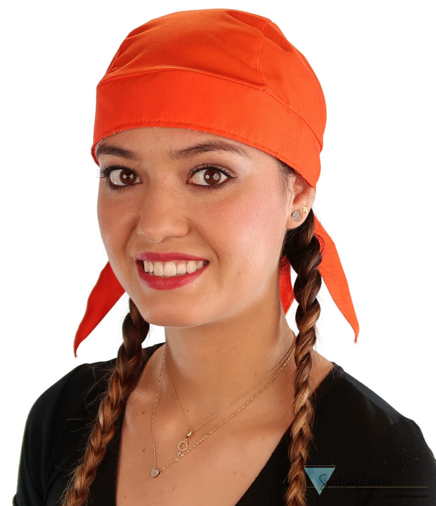 Breathable Cotton Skull Caps Blaze Orange Classic Skull Caps