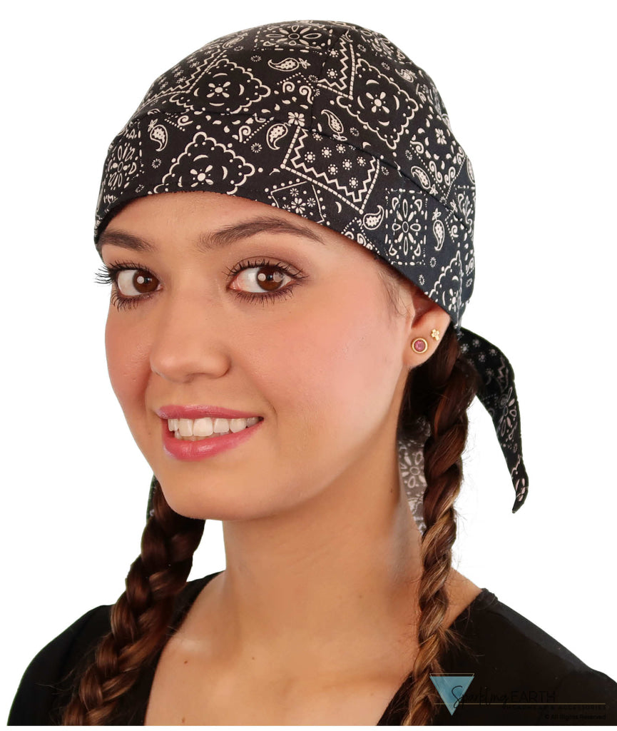 Breathable Cotton Skull Caps - Blazing Bandana Black Classic Skull Caps