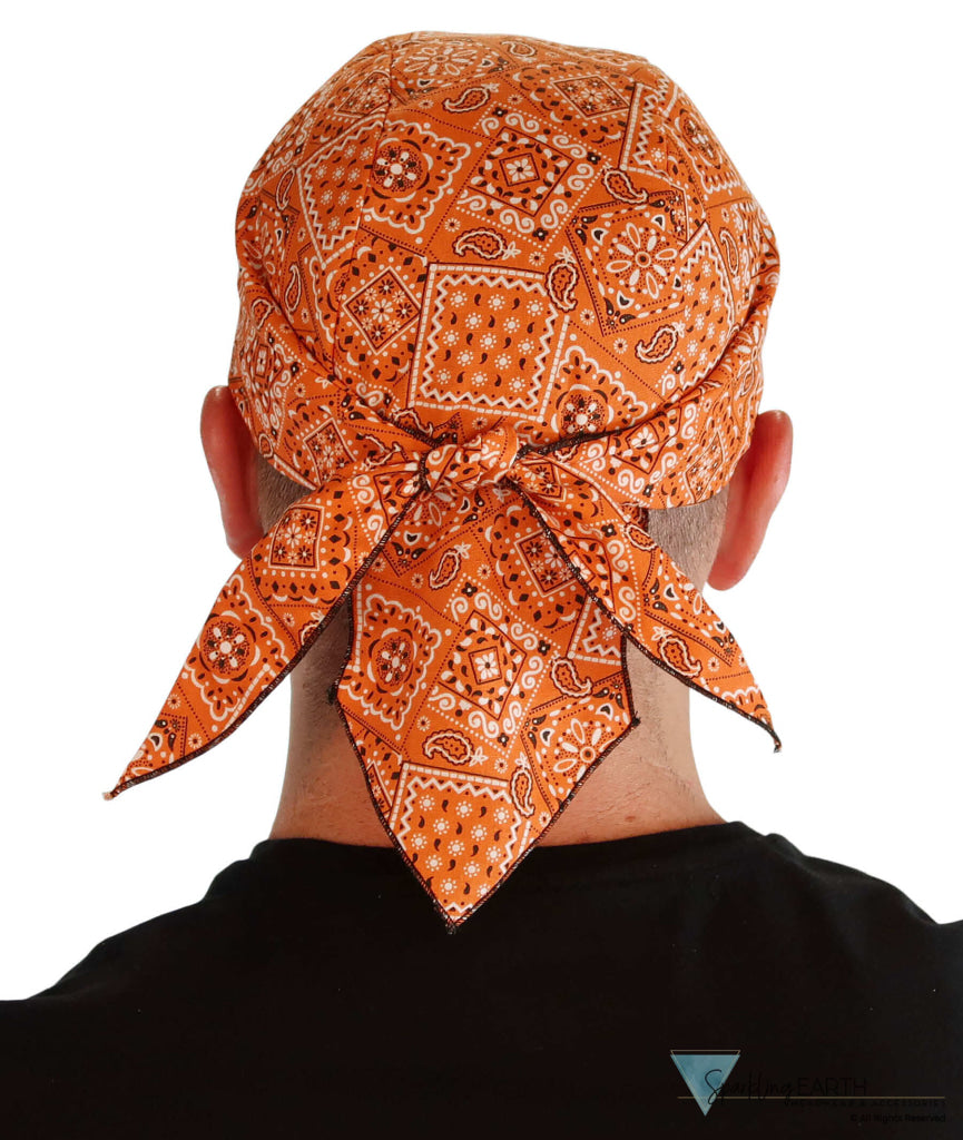 Breathable Cotton Skull Caps - Blazing Bandana Orange Classic Skull Caps