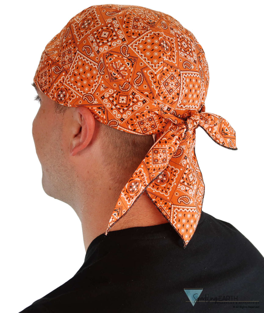 Breathable Cotton Skull Caps - Blazing Bandana Orange Classic Skull Caps