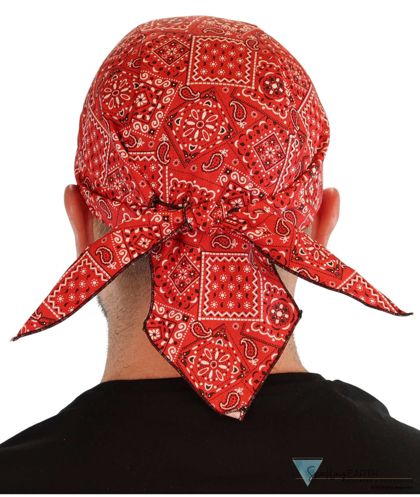 Breathable Cotton Skull Caps - Blazing Bandana Red - Classic Skull Caps - Sparkling EARTH