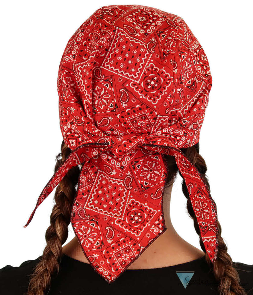 Breathable Cotton Skull Caps - Blazing Bandana Red - Classic Skull Caps - Sparkling EARTH