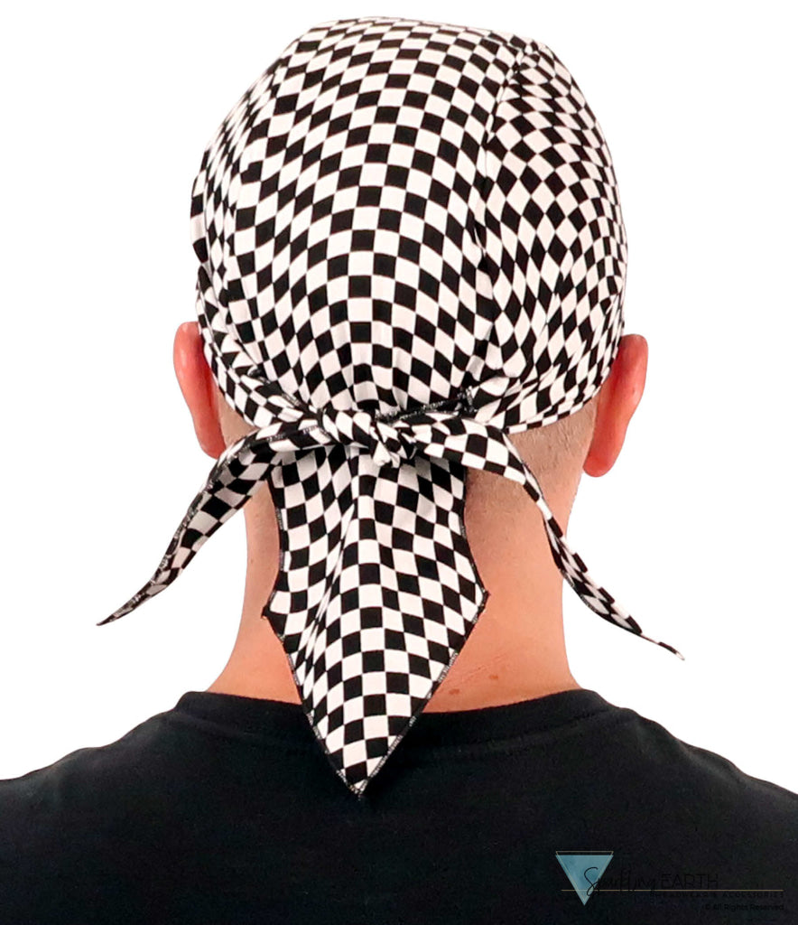 Breathable Cotton Skull Caps Checkered Flag Classic Skull Caps