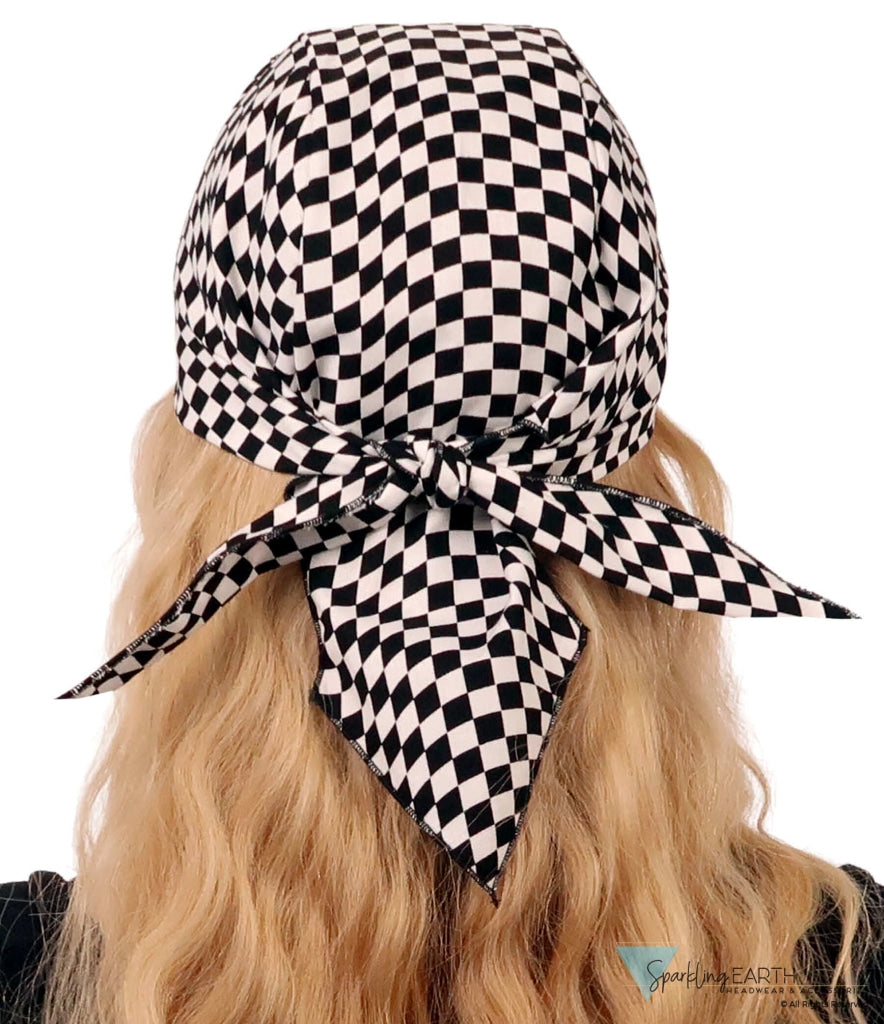 Breathable Cotton Skull Caps Checkered Flag Classic Skull Caps