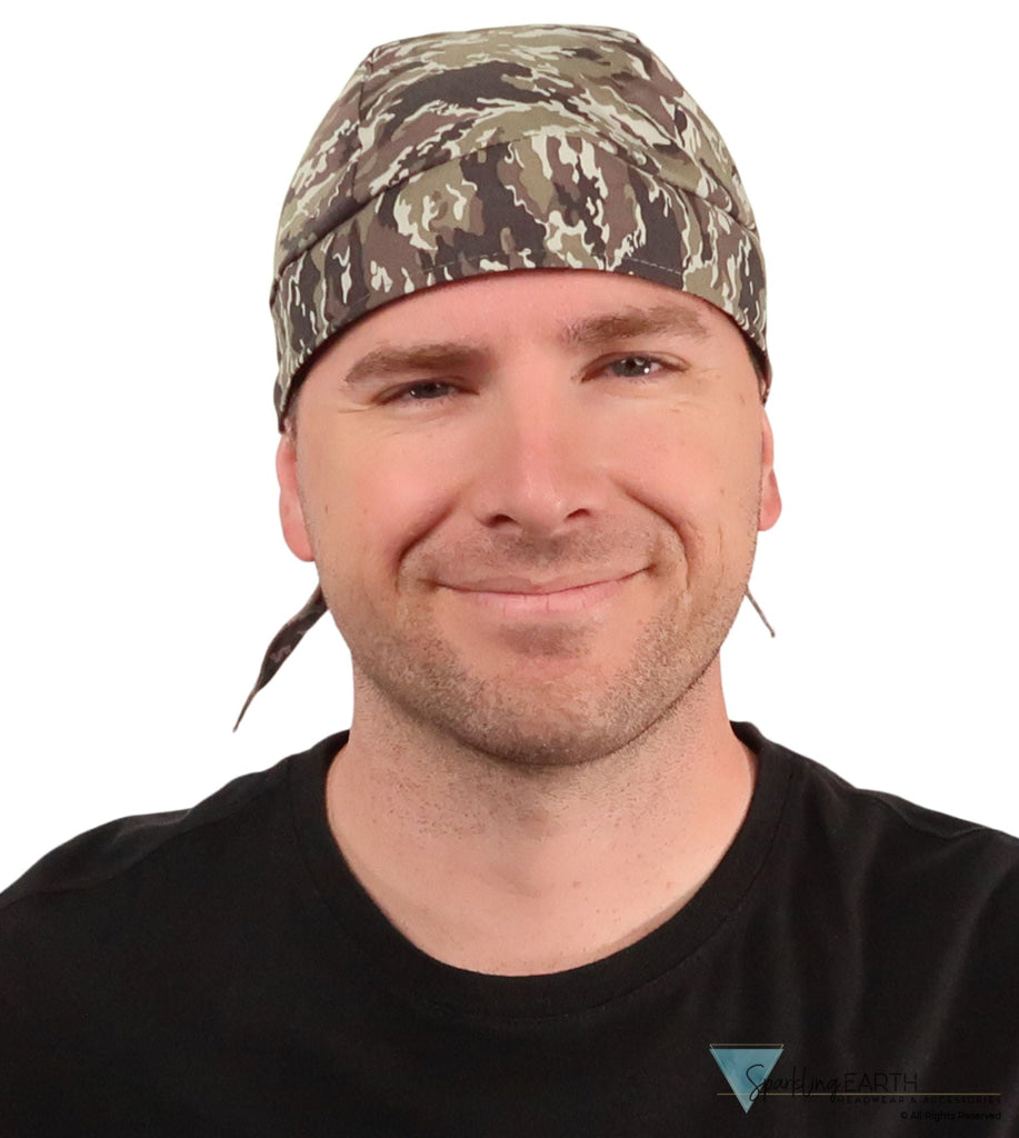 Breathable Cotton Skull Caps - Combat Camo - Classic Skull Caps - Sparkling EARTH