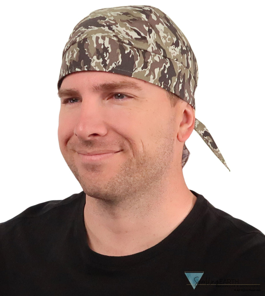 Breathable Cotton Skull Caps - Combat Camo - Classic Skull Caps - Sparkling EARTH