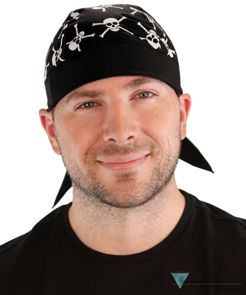 Breathable Cotton Skull Caps - Skull & Cross Bones (Glow In The Dark) - Classic Skull Caps - Sparkling EARTH