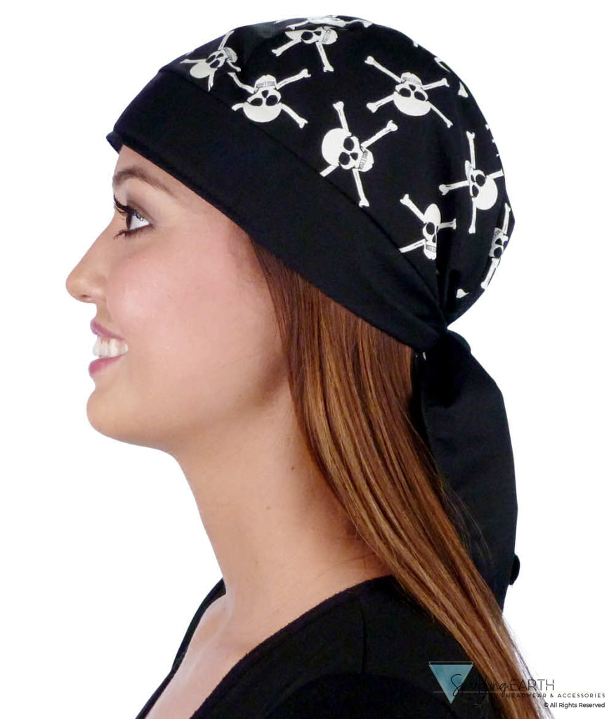 Breathable Cotton Skull Caps - Skull & Cross Bones (Glow In The Dark) - Classic Skull Caps - Sparkling EARTH