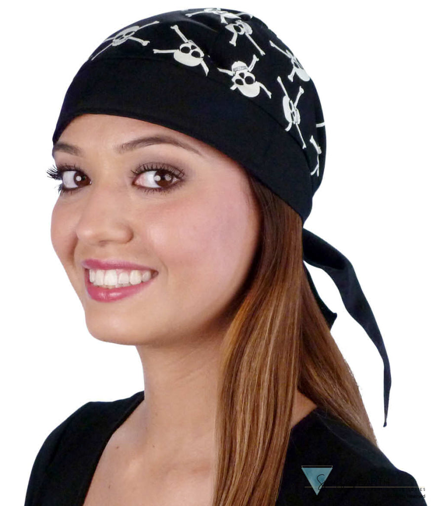 Breathable Cotton Skull Caps - Skull & Cross Bones (Glow In The Dark) - Classic Skull Caps - Sparkling EARTH