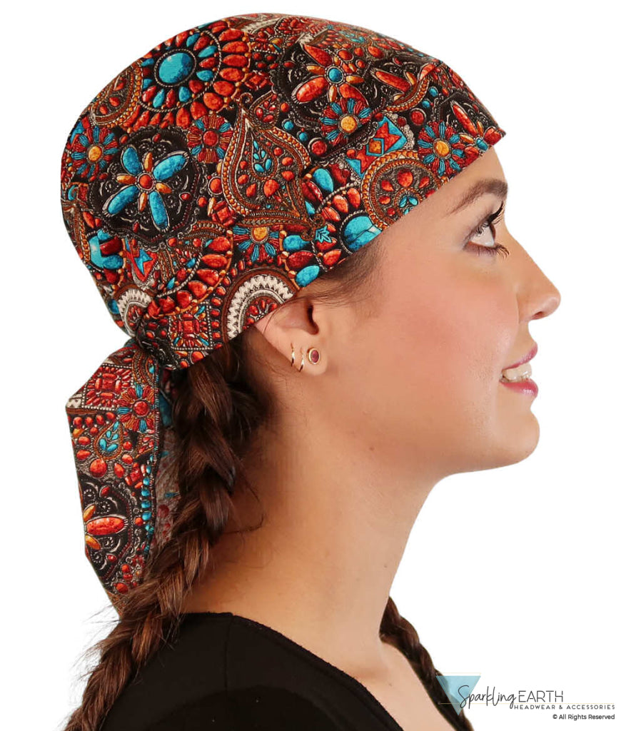 Breathable Cotton Skull Caps - Indian Jewelry Coral - Classic Skull Caps - Sparkling EARTH