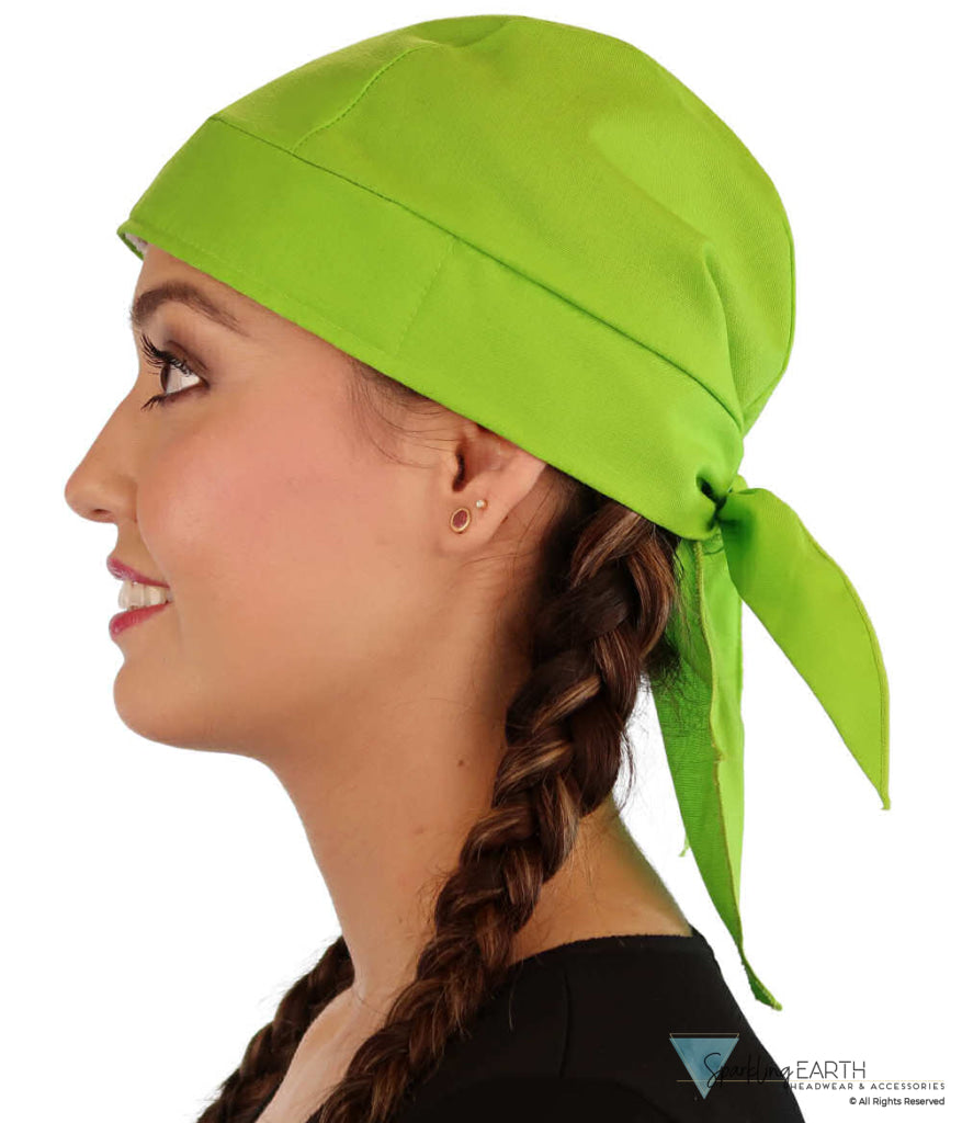 Breathable Cotton Skull Caps - Lime Green Classic Skull Caps