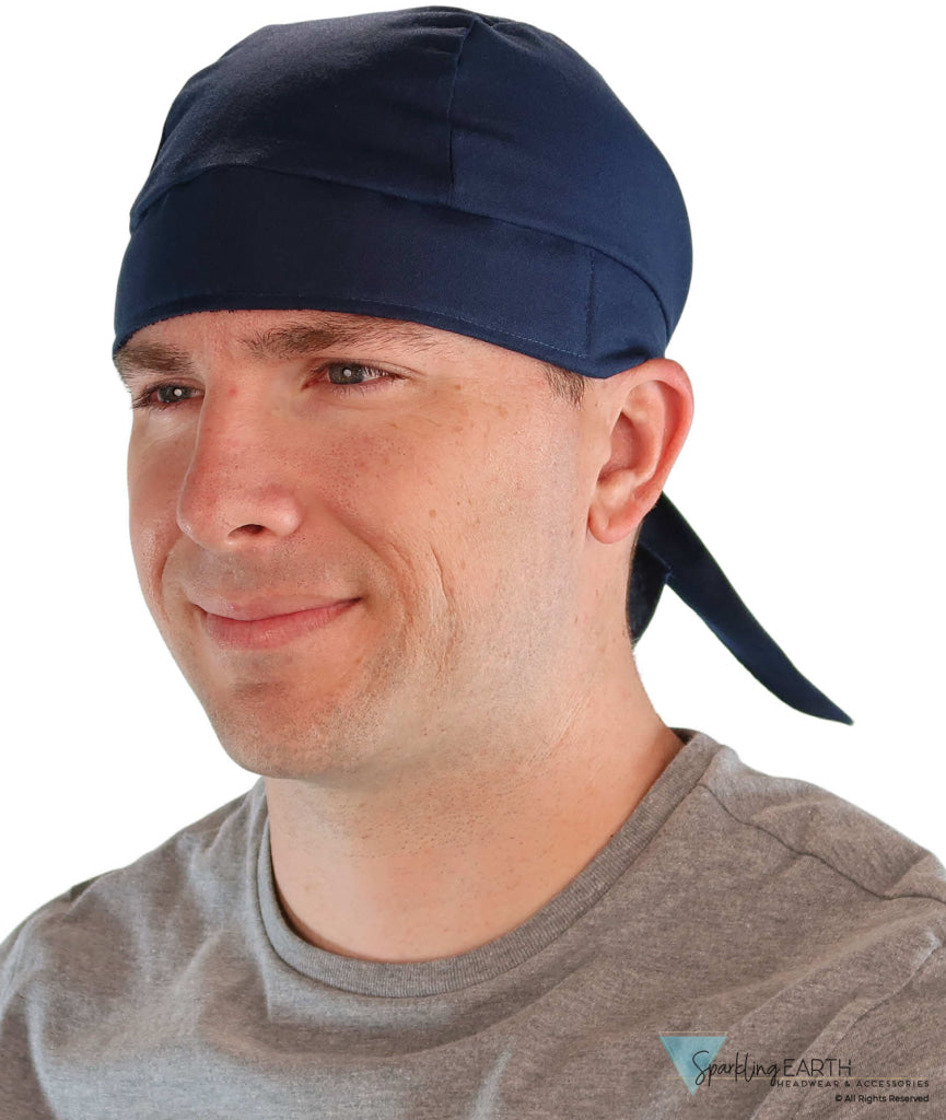 Breathable Cotton Skull Caps - Navy Blue - Classic Skull Caps - Sparkling EARTH