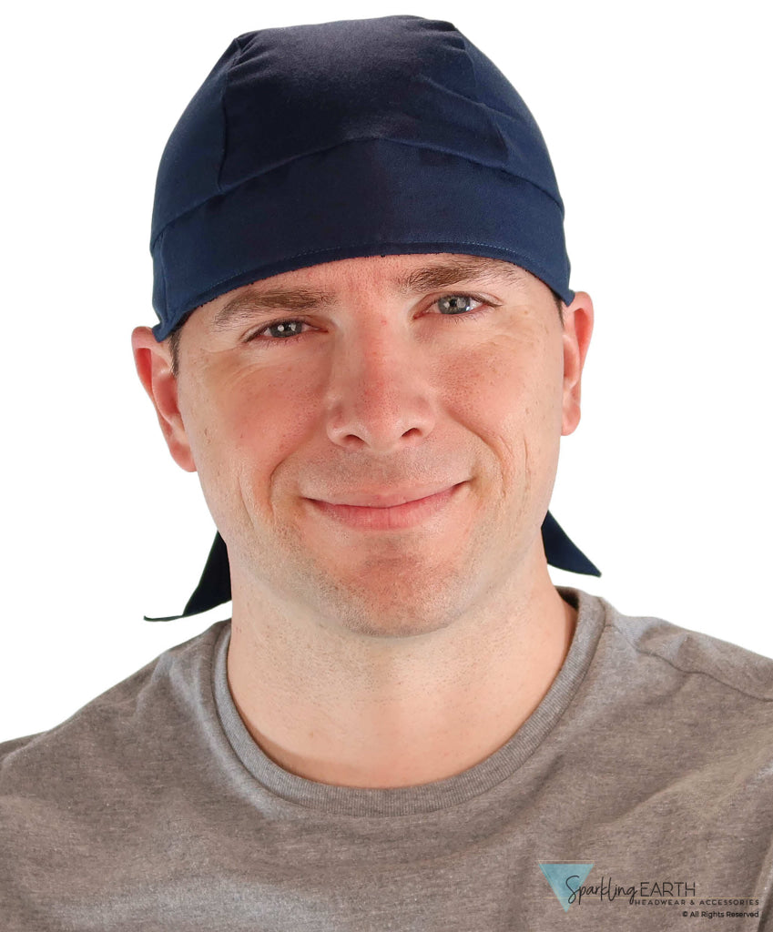 Breathable Cotton Skull Caps - Navy Blue - Classic Skull Caps - Sparkling EARTH