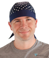 Breathable Cotton Skull Caps: Perfect for Any Activity - Navy Blue with Stars and Navy Band Classic Skull Caps