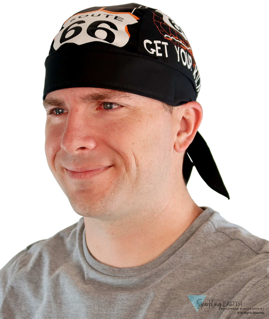 Breathable Cotton Skull Caps Route 66 Classic Skull Caps