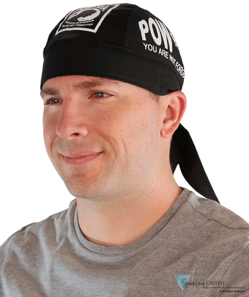 Breathable Cotton Skull Caps: Perfect for Any Activity - White POW MIA on Black Classic Skull Caps