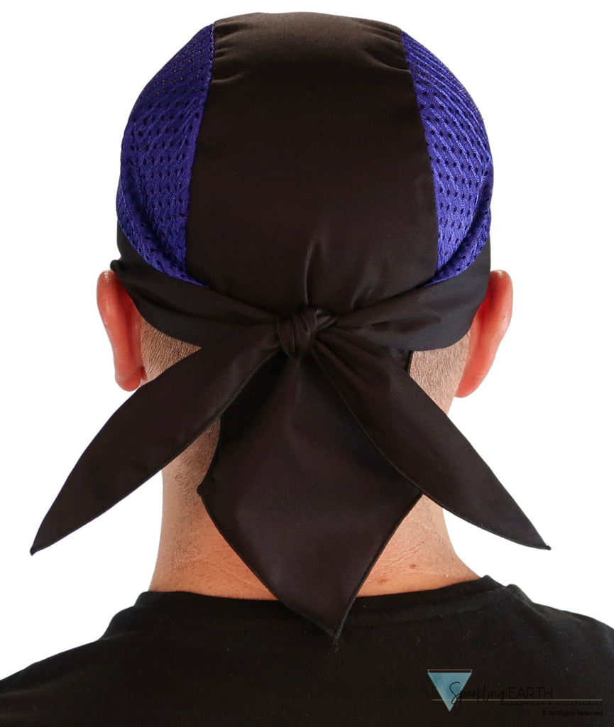 Breathable Cotton Skull Caps with Air Flow Side Panels – Ultimate Comfort - Purple and Black Air Flow (Mesh Sides)