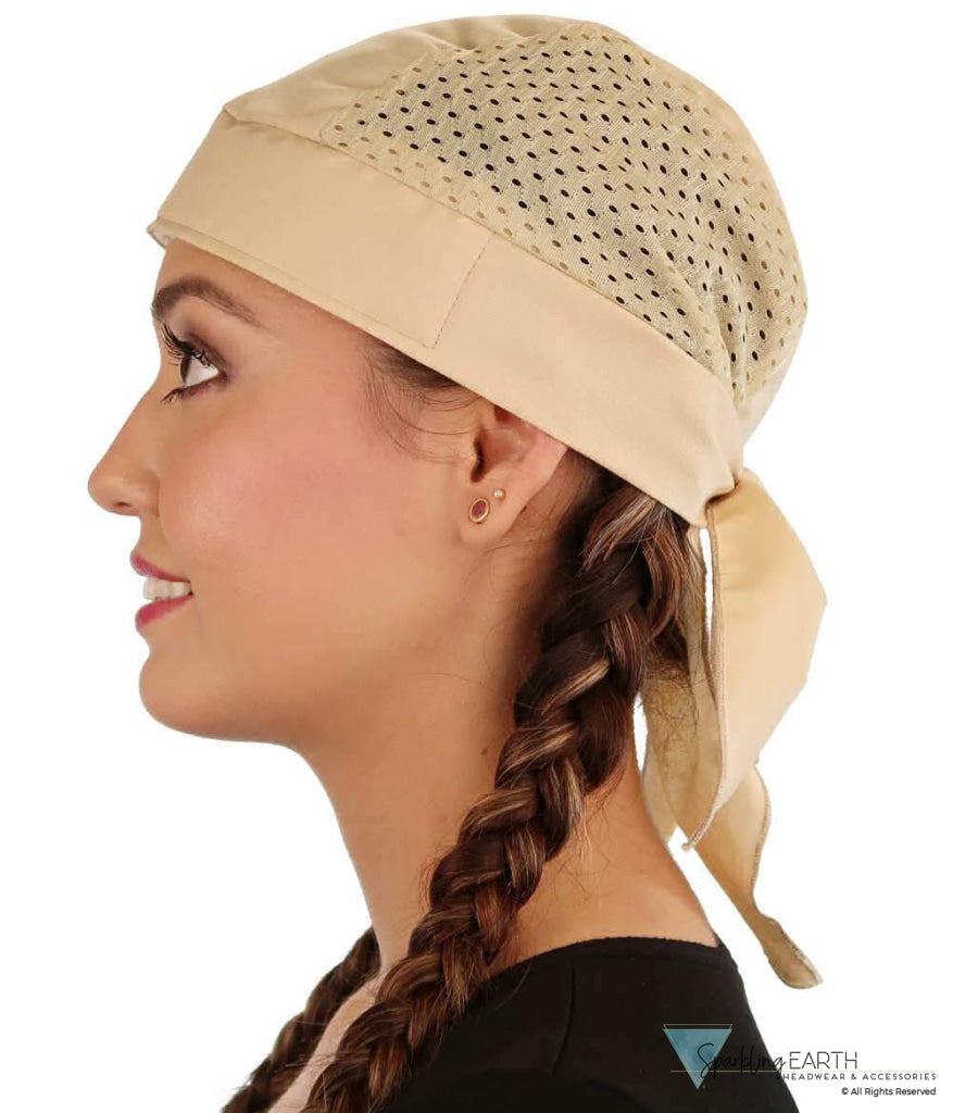 Breathable Cotton Skull Caps with Air Flow Side Panels Ultimate Comfort Cotton Tan Air Flow (Mesh Sides) Classic Skull