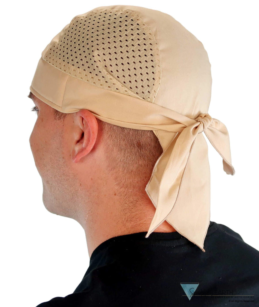 Breathable Cotton Skull Caps with Air Flow Side Panels Ultimate Comfort Cotton Tan Air Flow (Mesh Sides) Classic Skull