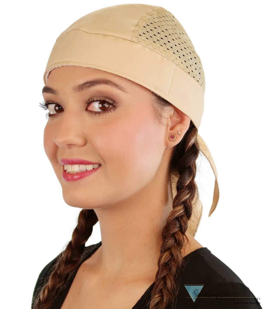 Breathable Cotton Skull Caps with Air Flow Side Panels Ultimate Comfort Cotton Tan Air Flow (Mesh Sides) Classic Skull