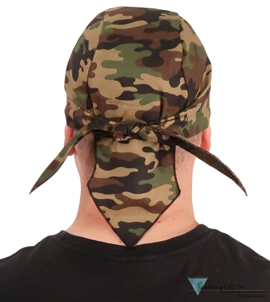 Breathable Cotton Skull Caps - Woodland Camo - Classic Skull Caps - Sparkling EARTH