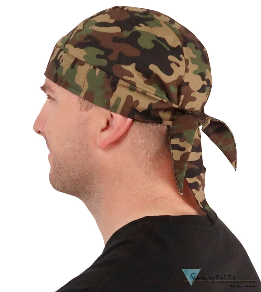 Breathable Cotton Skull Caps - Woodland Camo - Classic Skull Caps - Sparkling EARTH