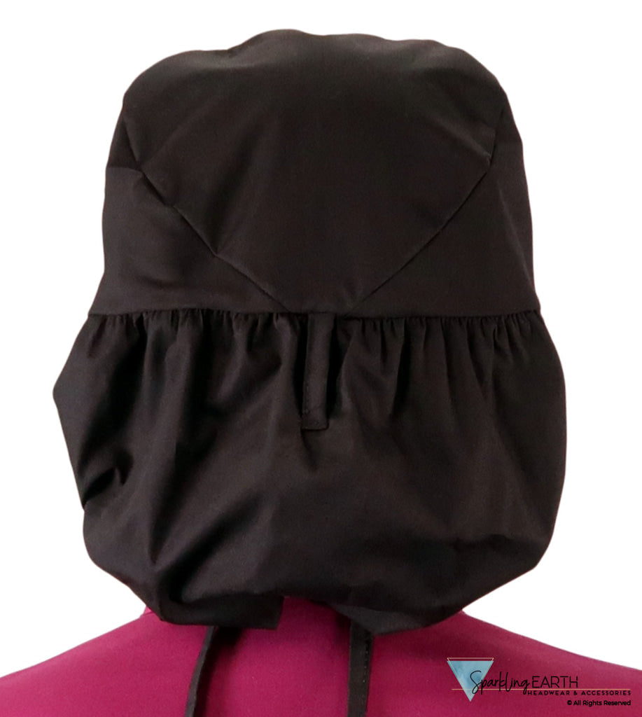 Big Hair Ponytail Surgical Scrub Cap - Scrub Cap for Long Hair - Black with Pink Butterfly Patch Big Hair Surgical