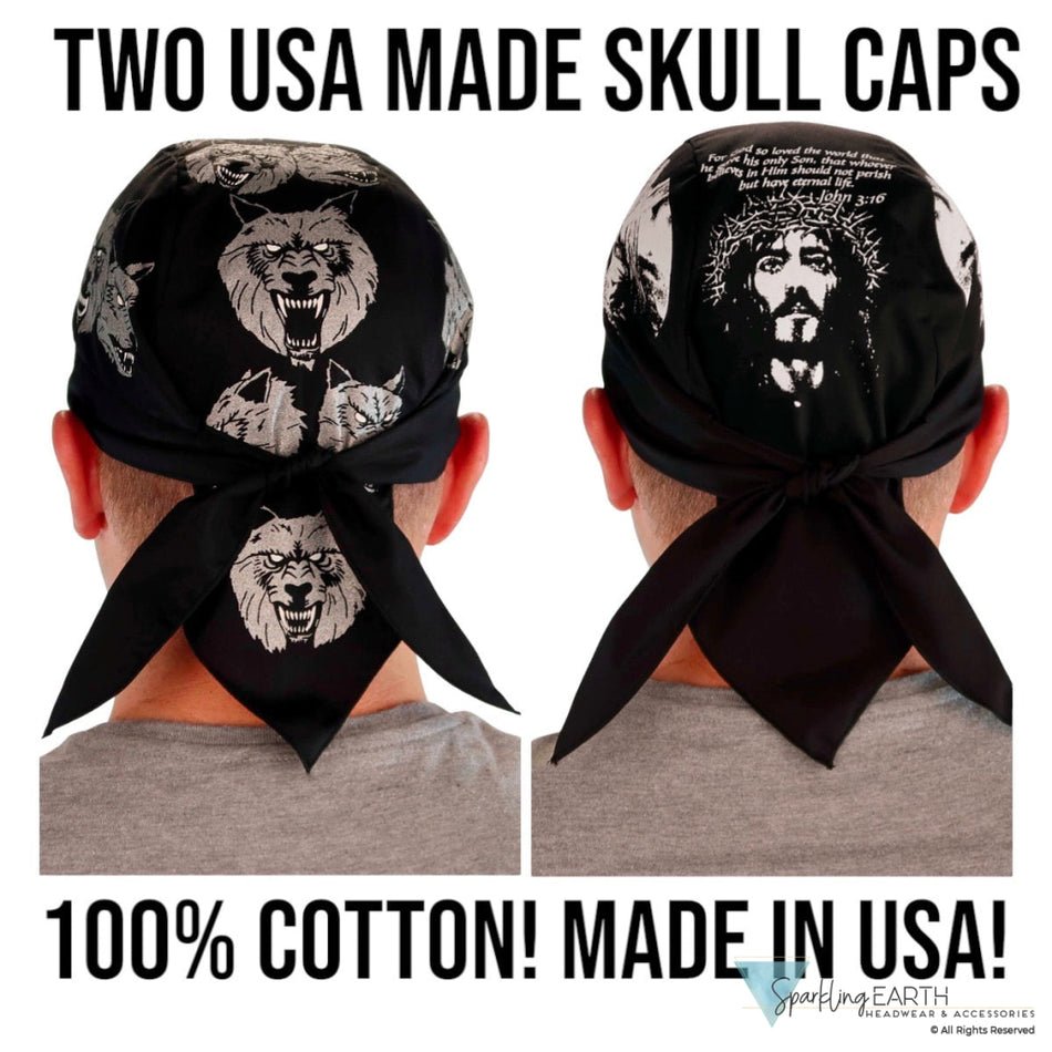 BUNDLE Classic Skull Cap John 316 and Metallic Wolf Pack Classic Skull Caps