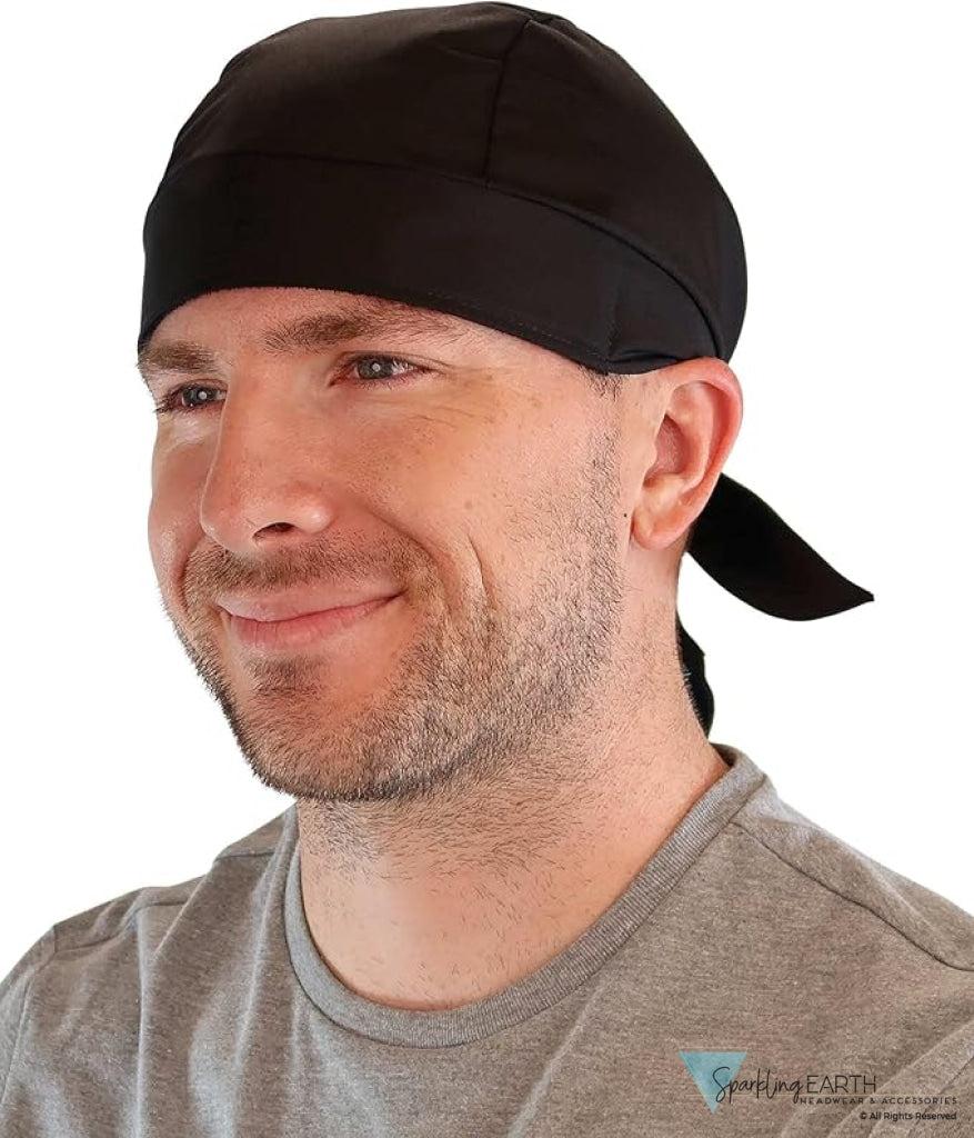 BUNDLE Classic Skull Cap - Royal Blue Flames on Black and Solid Black Classic Skull Caps - Made in USA! Classic Skull