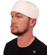 Chef's Beanie Elastic Back-White Airflow Mesh with sweatband - Chef's Caps - Sparkling EARTH