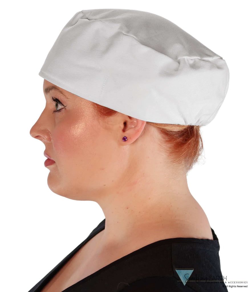 Chef's Beanie Elastic Back - White - Chef's Caps - Sparkling EARTH