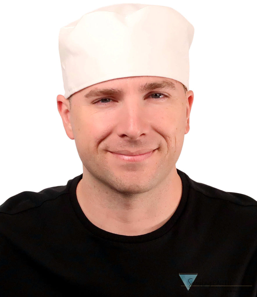 Chef's Beanie Elastic Back - White - Chef's Caps - Sparkling EARTH