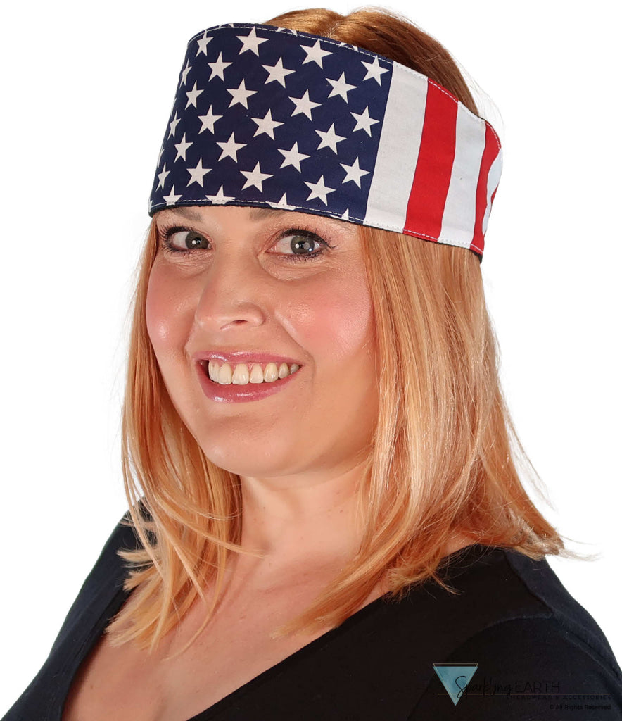 Chop Top Biker Style Headbands - American Flag - Imported Chop Tops - Sparkling EARTH